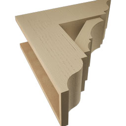 Ekena Millwork - BKTUR0756X22X22BOA01RCPR - Timberthane Faux Wood Balboa Style Bracket w/ Offset Brace, Traditional Ends, 7 1/2"W x 22"D x 22"H, Primed Tan