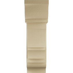 Ekena Millwork - BKTUR0756X22X26BOA01RCPR - Timberthane Faux Wood Balboa Style Bracket w/ Offset Brace, Traditional Ends, 7 1/2"W x 22"D x 26"H, Primed Tan