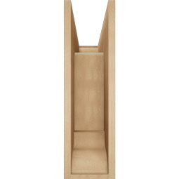 Ekena Millwork - BKTUR0756X22X26BOA01RCPR - Timberthane Faux Wood Balboa Style Bracket w/ Offset Brace, Traditional Ends, 7 1/2"W x 22"D x 26"H, Primed Tan