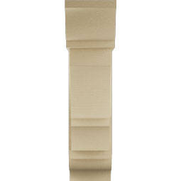 Ekena Millwork - BKTUR0756X22X30BOA01RCPR - Timberthane Faux Wood Balboa Style Bracket w/ Offset Brace, Traditional Ends, 7 1/2"W x 22"D x 30"H, Primed Tan