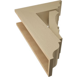 Ekena Millwork - BKTUR0756X22X30BOA01RCPR - Timberthane Faux Wood Balboa Style Bracket w/ Offset Brace, Traditional Ends, 7 1/2"W x 22"D x 30"H, Primed Tan