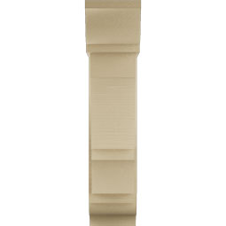 Ekena Millwork - BKTUR0756X22X34BOA01RCPR - Timberthane Faux Wood Balboa Style Bracket w/ Offset Brace, Traditional Ends, 7 1/2"W x 22"D x 34"H, Primed Tan