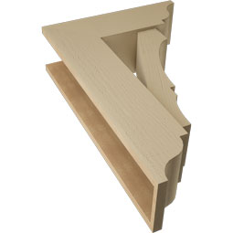 Ekena Millwork - BKTUR0756X22X34BOA01RCPR - Timberthane Faux Wood Balboa Style Bracket w/ Offset Brace, Traditional Ends, 7 1/2"W x 22"D x 34"H, Primed Tan