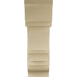 Ekena Millwork - BKTUR0756X24X24BOA01RCPR - Timberthane Faux Wood Balboa Style Bracket w/ Offset Brace, Traditional Ends, 7 1/2"W x 24"D x 24"H, Primed Tan