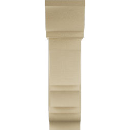Ekena Millwork - BKTUR0756X24X28BOA01RCPR - Timberthane Faux Wood Balboa Style Bracket w/ Offset Brace, Traditional Ends, 7 1/2"W x 24"D x 28"H, Primed Tan