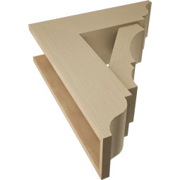 Ekena Millwork - BKTUR0756X24X28BOA01RCPR - Timberthane Faux Wood Balboa Style Bracket w/ Offset Brace, Traditional Ends, 7 1/2"W x 24"D x 28"H, Primed Tan