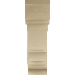 Ekena Millwork - BKTUR0756X26X26BOA01RCPR - Timberthane Faux Wood Balboa Style Bracket w/ Offset Brace, Traditional Ends, 7 1/2"W x 26"D x 26"H, Primed Tan