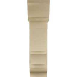 Ekena Millwork - BKTUR0756X26X30BOA01RCPR - Timberthane Faux Wood Balboa Style Bracket w/ Offset Brace, Traditional Ends, 7 1/2"W x 26"D x 30"H, Primed Tan