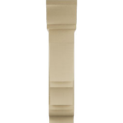 Ekena Millwork - BKTUR0756X26X34BOA01RCPR - Timberthane Faux Wood Balboa Style Bracket w/ Offset Brace, Traditional Ends, 7 1/2"W x 26"D x 34"H, Primed Tan