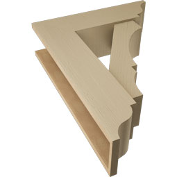 Ekena Millwork - BKTUR0756X26X34BOA01RCPR - Timberthane Faux Wood Balboa Style Bracket w/ Offset Brace, Traditional Ends, 7 1/2"W x 26"D x 34"H, Primed Tan