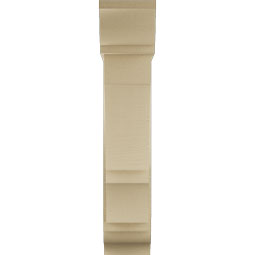 Ekena Millwork - BKTUR0756X26X38BOA01RCPR - Timberthane Faux Wood Balboa Style Bracket w/ Offset Brace, Traditional Ends, 7 1/2"W x 26"D x 38"H, Primed Tan