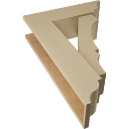 Ekena Millwork - BKTUR0756X26X38BOA01RCPR - Timberthane Faux Wood Balboa Style Bracket w/ Offset Brace, Traditional Ends, 7 1/2"W x 26"D x 38"H, Primed Tan