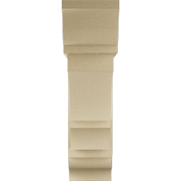 Ekena Millwork - BKTUR0756X28X28BOA01RCPR - Timberthane Faux Wood Balboa Style Bracket w/ Offset Brace, Traditional Ends, 7 1/2"W x 28"D x 28"H, Primed Tan