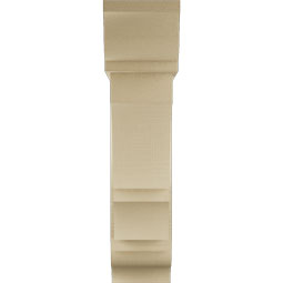 Ekena Millwork - BKTUR0756X28X32BOA01RCPR - Timberthane Faux Wood Balboa Style Bracket w/ Offset Brace, Traditional Ends, 7 1/2"W x 28"D x 32"H, Primed Tan