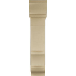 Ekena Millwork - BKTUR0756X28X36BOA01RCPR - Timberthane Faux Wood Balboa Style Bracket w/ Offset Brace, Traditional Ends, 7 1/2"W x 28"D x 36"H, Primed Tan
