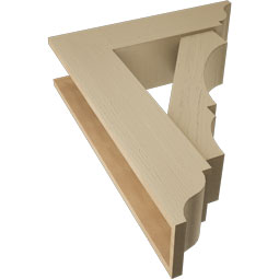 Ekena Millwork - BKTUR0756X28X36BOA01RCPR - Timberthane Faux Wood Balboa Style Bracket w/ Offset Brace, Traditional Ends, 7 1/2"W x 28"D x 36"H, Primed Tan