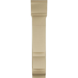 Ekena Millwork - BKTUR0756X28X40BOA01RCPR - Timberthane Faux Wood Balboa Style Bracket w/ Offset Brace, Traditional Ends, 7 1/2"W x 28"D x 40"H, Primed Tan