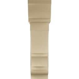 Ekena Millwork - BKTUR0756X30X30BOA01RCPR - Timberthane Faux Wood Balboa Style Bracket w/ Offset Brace, Traditional Ends, 7 1/2"W x 30"D x 30"H, Primed Tan