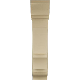 Ekena Millwork - BKTUR0756X30X36BOA01RCPR - Timberthane Faux Wood Balboa Style Bracket w/ Offset Brace, Traditional Ends, 7 1/2"W x 30"D x 36"H, Primed Tan