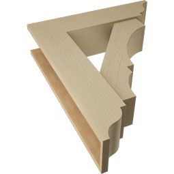 Ekena Millwork - BKTUR0756X30X36BOA01RCPR - Timberthane Faux Wood Balboa Style Bracket w/ Offset Brace, Traditional Ends, 7 1/2"W x 30"D x 36"H, Primed Tan