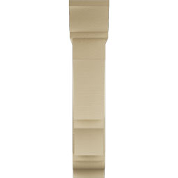 Ekena Millwork - BKTUR0756X30X38BOA01RCPR - Timberthane Faux Wood Balboa Style Bracket w/ Offset Brace, Traditional Ends, 7 1/2"W x 30"D x 38"H, Primed Tan