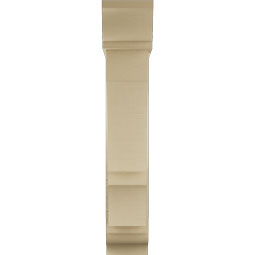 Ekena Millwork - BKTUR0756X30X42BOA01RCPR - Timberthane Faux Wood Balboa Style Bracket w/ Offset Brace, Traditional Ends, 7 1/2"W x 30"D x 42"H, Primed Tan