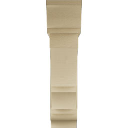 Ekena Millwork - BKTUR0756X32X32BOA01RCPR - Timberthane Faux Wood Balboa Style Bracket w/ Offset Brace, Traditional Ends, 7 1/2"W x 32"D x 32"H, Primed Tan