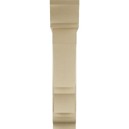 Ekena Millwork - BKTUR0756X32X38BOA01RCPR - Timberthane Faux Wood Balboa Style Bracket w/ Offset Brace, Traditional Ends, 7 1/2"W x 32"D x 38"H, Primed Tan