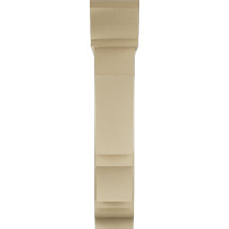 Ekena Millwork - BKTUR0756X32X40BOA01RCPR - Timberthane Faux Wood Balboa Style Bracket w/ Offset Brace, Traditional Ends, 7 1/2"W x 32"D x 40"H, Primed Tan