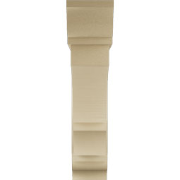 Ekena Millwork - BKTUR0756X34X34BOA01RCPR - Timberthane Faux Wood Balboa Style Bracket w/ Offset Brace, Traditional Ends, 7 1/2"W x 34"D x 34"H, Primed Tan