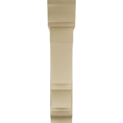 Ekena Millwork - BKTUR0756X34X38BOA01RCPR - Timberthane Faux Wood Balboa Style Bracket w/ Offset Brace, Traditional Ends, 7 1/2"W x 34"D x 38"H, Primed Tan
