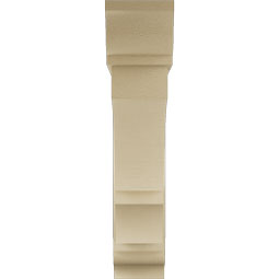 Ekena Millwork - BKTUR0756X36X36BOA01RCPR - Timberthane Faux Wood Balboa Style Bracket w/ Offset Brace, Traditional Ends, 7 1/2"W x 36"D x 36"H, Primed Tan