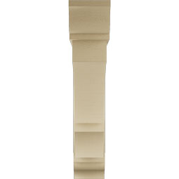 Ekena Millwork - BKTUR0756X38X38BOA01RCPR - Timberthane Faux Wood Balboa Style Bracket w/ Offset Brace, Traditional Ends, 7 1/2"W x 38"D x 38"H, Primed Tan