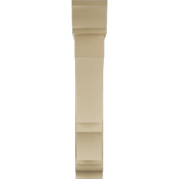 Ekena Millwork - BKTUR0756X38X44BOA01RCPR - Timberthane Faux Wood Balboa Style Bracket w/ Offset Brace, Traditional Ends, 7 1/2"W x 38"D x 44"H, Primed Tan