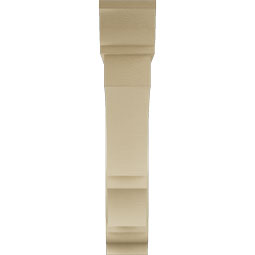 Ekena Millwork - BKTUR0756X40X40BOA01RCPR - Timberthane Faux Wood Balboa Style Bracket w/ Offset Brace, Traditional Ends, 7 1/2"W x 40"D x 40"H, Primed Tan