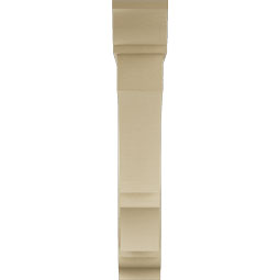 Ekena Millwork - BKTUR0756X40X44BOA01RCPR - Timberthane Faux Wood Balboa Style Bracket w/ Offset Brace, Traditional Ends, 7 1/2"W x 40"D x 44"H, Primed Tan