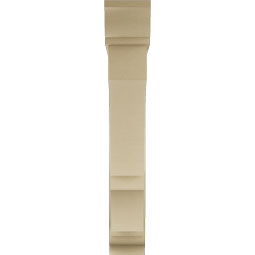 Ekena Millwork - BKTUR0756X42X48BOA01RCPR - Timberthane Faux Wood Balboa Style Bracket w/ Offset Brace, Traditional Ends, 7 1/2"W x 42"D x 48"H, Primed Tan