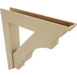 Ekena Millwork - BKTUR0756X42X48BOA01RCPR - Timberthane Faux Wood Balboa Style Bracket w/ Offset Brace, Traditional Ends, 7 1/2"W x 42"D x 48"H, Primed Tan