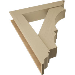 Ekena Millwork - BKTUR0756X42X48BOA01RCPR - Timberthane Faux Wood Balboa Style Bracket w/ Offset Brace, Traditional Ends, 7 1/2"W x 42"D x 48"H, Primed Tan