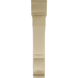 Ekena Millwork - BKTUR0756X44X44BOA01RCPR - Timberthane Faux Wood Balboa Style Bracket w/ Offset Brace, Traditional Ends, 7 1/2"W x 44"D x 44"H, Primed Tan