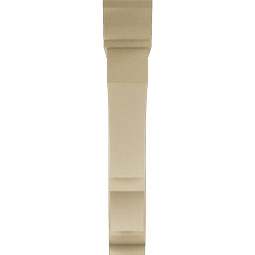 Ekena Millwork - BKTUR0756X46X46BOA01RCPR - Timberthane Faux Wood Balboa Style Bracket w/ Offset Brace, Traditional Ends, 7 1/2"W x 46"D x 46"H, Primed Tan