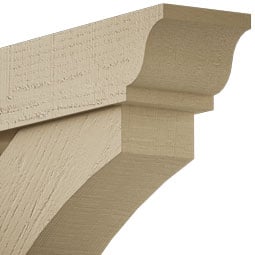 Ekena Millwork - BKTUROTHR00 - Timberthane Rough Cedar Faux Wood Thorton Traditional Bracket w/ Offset Brace