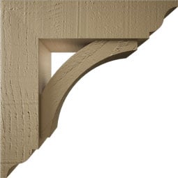 Ekena Millwork - BKTUROTHR00 - Timberthane Rough Cedar Faux Wood Thorton Traditional Bracket w/ Offset Brace