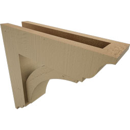 Ekena Millwork - BKTUROTHR00 - Timberthane Rough Cedar Faux Wood Thorton Traditional Bracket w/ Offset Brace