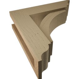 Ekena Millwork - BKTUROTHR00 - Timberthane Rough Cedar Faux Wood Thorton Traditional Bracket w/ Offset Brace