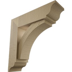 Ekena Millwork - BKTUROTHR00 - Timberthane Rough Cedar Faux Wood Thorton Traditional Bracket w/ Offset Brace