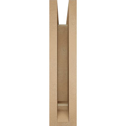 Ekena Millwork - BKTUR0352X16X16THR01RCPR - Timberthane Faux Wood Thorton Style Bracket w/ Offset Brace, Traditional Ends, 3 1/2"W x 16"D x 16"H, Primed Tan