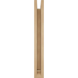 Ekena Millwork - BKTUR0352X16X28THR01RCPR - Timberthane Faux Wood Thorton Style Bracket w/ Offset Brace, Traditional Ends, 3 1/2"W x 16"D x 28"H, Primed Tan