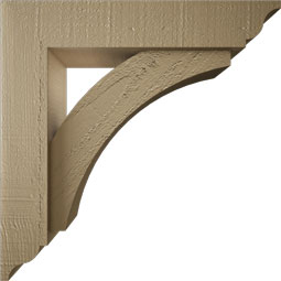 Ekena Millwork - BKTUROTHR00 - Timberthane Rough Cedar Faux Wood Thorton Traditional Bracket w/ Offset Brace