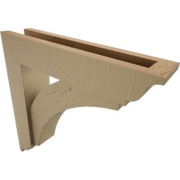 Ekena Millwork - BKTUROTHR00 - Timberthane Rough Cedar Faux Wood Thorton Traditional Bracket w/ Offset Brace